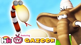 Gazoon Snake Charming  Funny Animals Cartoons By HooplaKidz TV [upl. by Leahcimsemaj301]