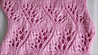 Lace Loop Knitting Stitch Feather  Lace Loop Strickmuster Feder [upl. by Guarino]