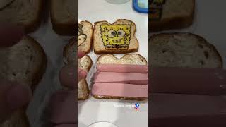 Lonchera de Bob Esponja 🧽🏝️💙 día de Sandwitch 💕🥪 lonche [upl. by Eupheemia]