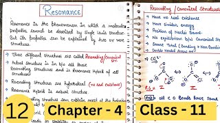 Resonance  Chemical Bonding Class 11 [upl. by Dugald]