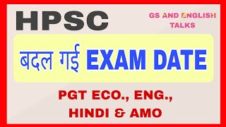 HPSCEXAM DATE RESCHEDULED PGT ECO ENG HINDI amp AMO [upl. by Chic]