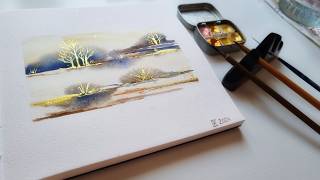 Discover the SECRET to Creating Breathtaking Mini Landscapes with Abstract Watercolor [upl. by Costin]