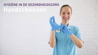 Hygiëne in het verpleeghuis handschoenen uittrekken [upl. by Alsworth]