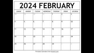 How to get free printable February 2024 calendar  Axnent [upl. by Thapa]