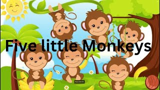 Five little monkeys jumping on the bed Nursery rhyme [upl. by Leisha]