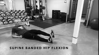 Supine Banded Hip Flexion  Upside Strength Exercise Library [upl. by Anitsirk]