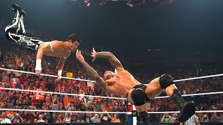 Randy Orton RKOs Evan Bourne in midair Raw July 12 2010 [upl. by Refynnej]