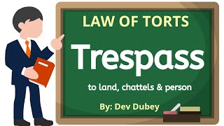 TRESPASS  Trespass to land chattels and person  Law of Torts  Animated Version [upl. by Auod820]