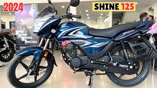 2024 Honda Shine 125 Matte Blue Color Detail Review Price  Features  Mileage [upl. by Okiman282]