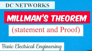 Millmans Theorem  Statement and proof [upl. by Drawde]