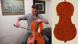 Luca Pirini cello 2022 Cremona ITALY  Zack Reaves  at the Metzler Violin Shop [upl. by Enelloc]