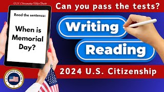 20242025 Official US Citizenship English ReadingWriting Tests Practice ReadWrite Sentence N400 [upl. by Phares]