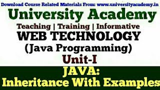 WT24Web TechnologyJava ProgrammingInheritance in javasingleMultilevelhierarchical inheritance [upl. by Bacon448]