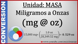 Convertir de Miligramos a Onzas mg a oz [upl. by Haag]