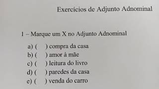 Exercícios de Adjunto Adnominal [upl. by Cote704]