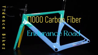 Custom Painting Art T1000 Full Carbon Fiber Road Bike Frameset Disc Brake with Integrated Handlebar [upl. by Layney]