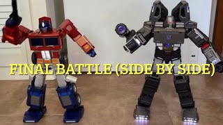 Robosen Transformers MiniTheater Megatron Vs Optimus Prime Final Battle Front Side By Side View [upl. by Seni]