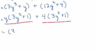 Factoring 4aFactor 4 terms by grouping [upl. by Oreves]