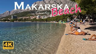 Makarska Beach Croatia Walking Tour 4K [upl. by Calabresi816]