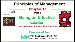 13 principles of Management Chapter 17 Part 2 Leadership [upl. by Eirahcaz810]