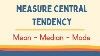 Measure Central Tendency  MeanMedianMode and Range [upl. by Llenrac]