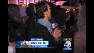 ABC7s David Ono interrupted by papal conclaves white smoke [upl. by Nilrev]