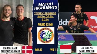 Leo Rolly CDaniel Marthin INA vs Rasmus KFrederik S DEN Yonex Sunrise India Open 2024 [upl. by Jamie]