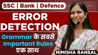 Error Detection  SSC  BANK  सबसे Important Grammar Rules  Achievers Series  Nimisha Bansal [upl. by Nelyag574]