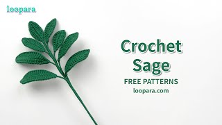 Crochet Sage Leaf  Free Pattern [upl. by Noivart496]