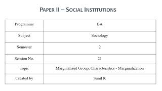 Marginalized Group  Meaning Characteristics amp Marginalization  U3 S21 [upl. by Hilleary997]