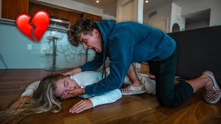 I PASSED OUT PRANK ON BOYFRIEND HE FREAKS OUT [upl. by Odette]