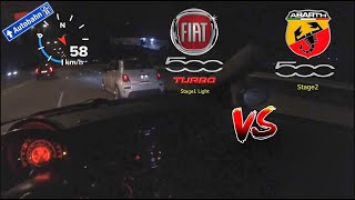 170Hp Fiat 500 Turbo Stage1 Light VS 180Hp Abarth 500 Stage2 AT6 [upl. by Audri]