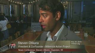 News Conference Steven Olikara After Millennial Action Project amp WisPoliticscom Roundtable [upl. by Stanhope790]