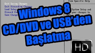 Windows 8 CDDVD Ve Usbden Başlatma [upl. by Ninette]