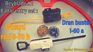 Beyblade X  Battle entry set  Dran buster 160 a et Wizard rod 570 b Takara tomy 4K 60 FPS [upl. by Nosemaj]