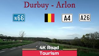 Driving Belgium N66 A4 A26 Durbuy  Arlon  4k scenic drive Ardennes golden fall colors [upl. by Howland]