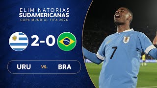 URUGUAY vs BRASIL 20  RESUMEN  ELIMINATORIAS SUDAMERICANAS  FECHA 4 [upl. by Svetlana]