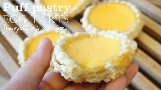 How to Make Puff Pastry Egg Tarts 酥皮蛋撻 Dim sum  JosephineRecipescouk [upl. by Akienom117]