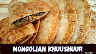 Traditional Mongolian Khuushuur  Khushuur Recipe  Mongolian Food  Meat Pastry [upl. by Lleynod593]