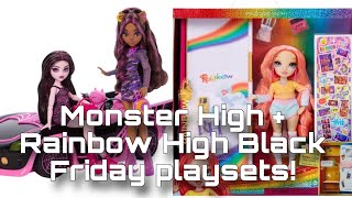 MONSTER HIGH  RAINBOW HIGH NEWS Eekend Getaway Draculaura and Clawdeen  new Pinkly play set [upl. by Adnamor]