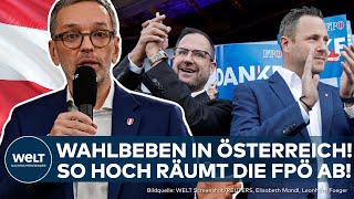 WAHLEN IN ÖSTERREICH Rechte Partei FPÖ ist stärkste Kraft Partei steht vor Koalitionsproblemen [upl. by Ferris]