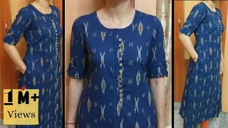 Front Slit A Line Kurta Easy Cutting and Stitchingघर पर बनाये Branded A Line कुर्ता [upl. by Nrek]