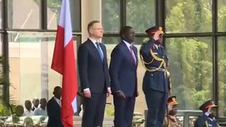 🇵🇱🇰🇪 Poland and Kenya National Anthem  President Andrzej Dudas State Visit 2024 [upl. by Justine902]