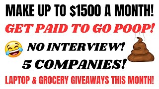 Get Paid To Poop Up To 1500 A Month No Interviews No Resumes Work From Home [upl. by Riccio]