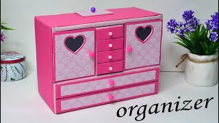 How to make a cute cardboard organizer and matchboxes  The best of waste [upl. by Ssac]