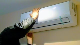 AIR CONDITIONER DETAIL INSTALL SPLIT DUCTLESS AC HEATING INVERTERMINI PUMP SYSTEM SETUPDIY HOW TO [upl. by Rydder917]