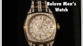 Bulova Mens Watch Gold amp Swarovski Crystals ReviewUnboxing [upl. by Laehcym943]