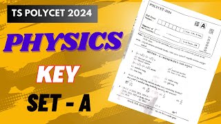 tspolycet2024 Physics Key set A  gayathri Patel [upl. by Gant466]