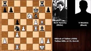 Boris Spassky vs Vladimir Shishkin  Tallinn 1959 [upl. by Averil]