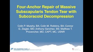 FourAnchor Repair of Massive Subscapularis Tear with Subcoracoid Decompression  Dr Provencher [upl. by Enayr884]